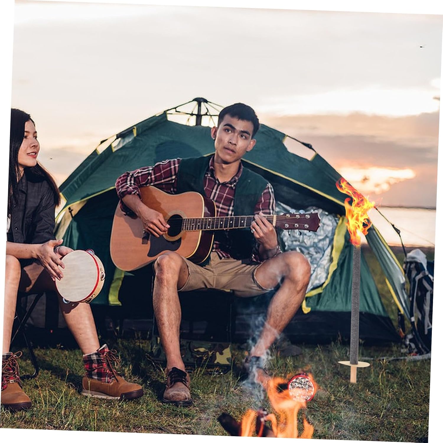 POPETPOP 3pcs Wooden Fire Starting Torch Event Torch Starter for Outdoor Garden for Weddings Festivals Camping Backyard Gatherings