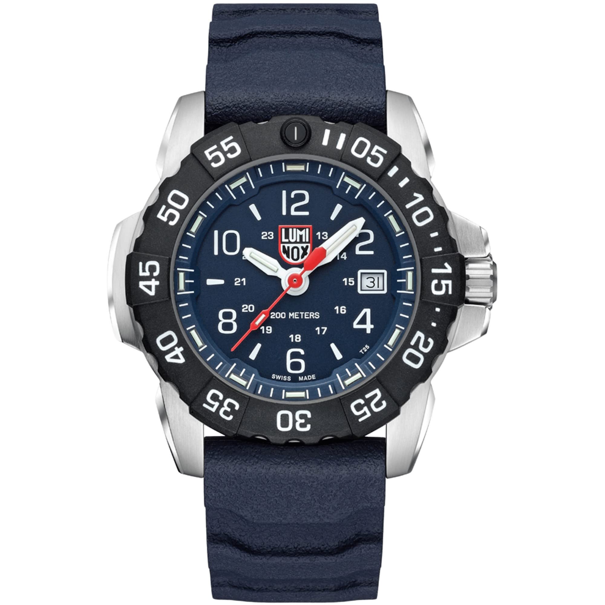 Luminox Orologio analogico al quarzo da uomo con cinturino in gomma XS.3253.​CB, Argento-​nero-​blu, Sportivo