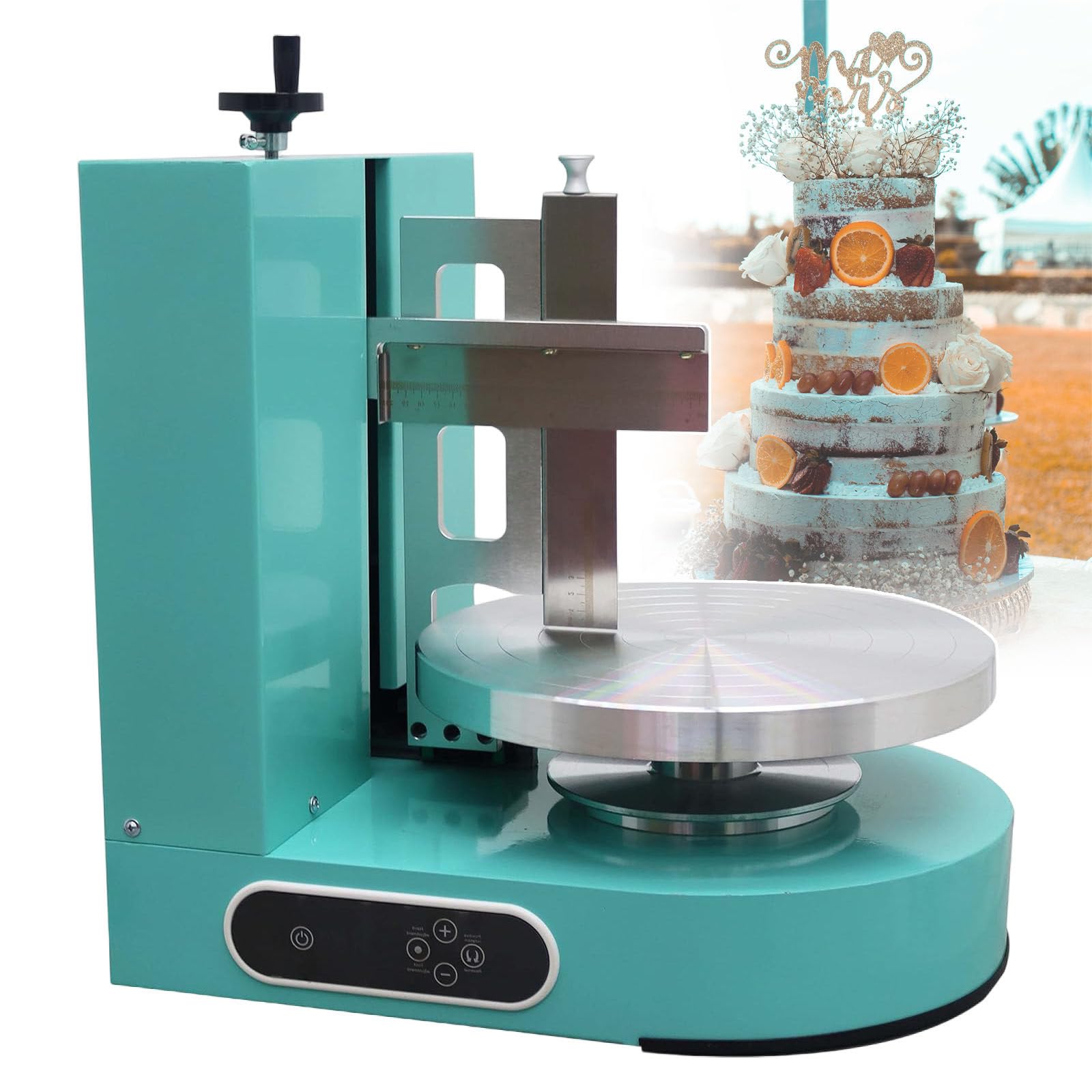 Herramienta De Recubrimiento De Repostería, Máquina Alisadora De Esparcidor De Decoración De Crema Para Pasteles/Pan, Para Pasteles De 4 A 12 Pulgadas,Con Pantalla De Visualización Green