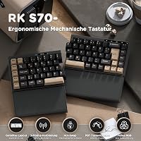 RK ROYAL KLUDGE S70 Wireless Mechanikus Gamer Billentyűzet Split Ergonomikus QWERTZ RGB 2