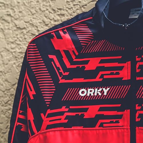 Miniatura 4 de ORKY Men Custom Soccer Jacket, Print Name Sport Coat, Football Full Zip Autumn Winter Training Outwear