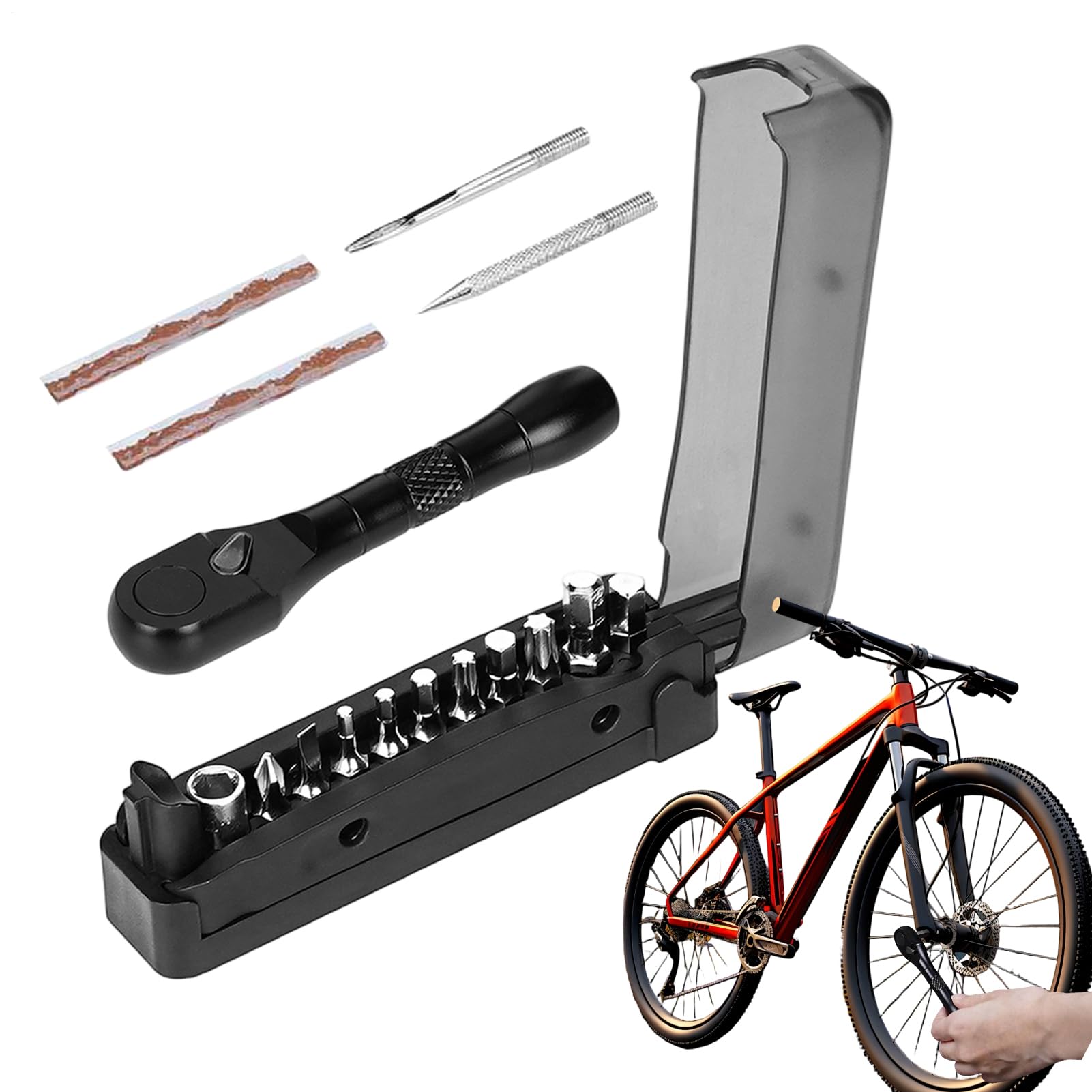 Kit outils à cliquet pour espaces étroits et réparation pneu de vélo route