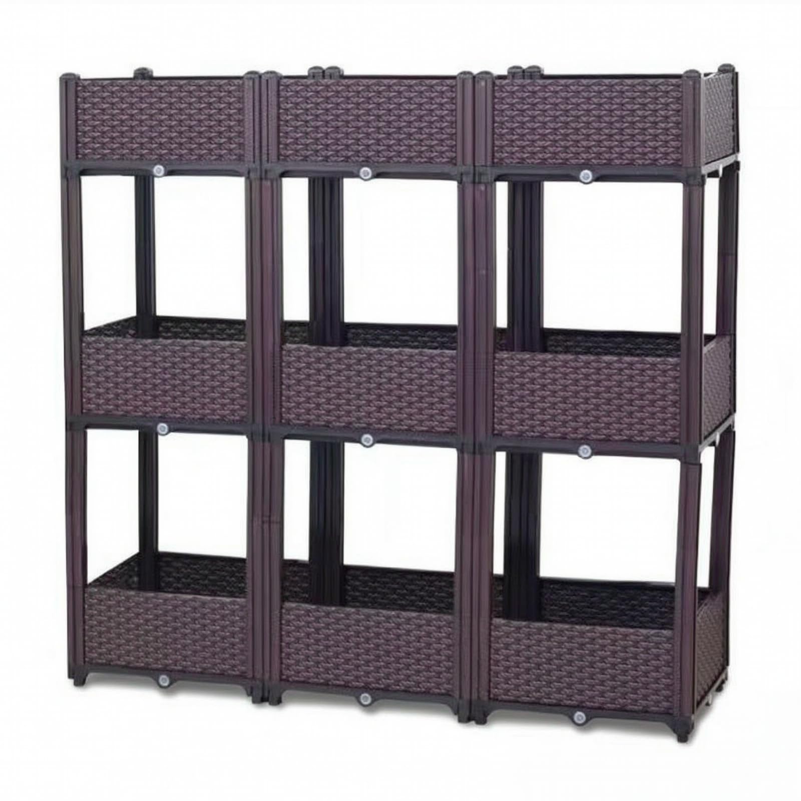 Fioriera Effetto Rattan Durevole Fioriera a Cassetta Leggero Vaso Rettangolare per Appassionati di Giardinaggio, Orto Domestico, 120 40 112CM
