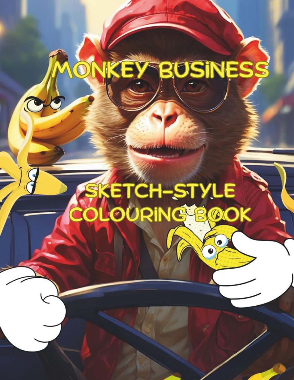 Monkey Business Sketch-Style Colouring Book