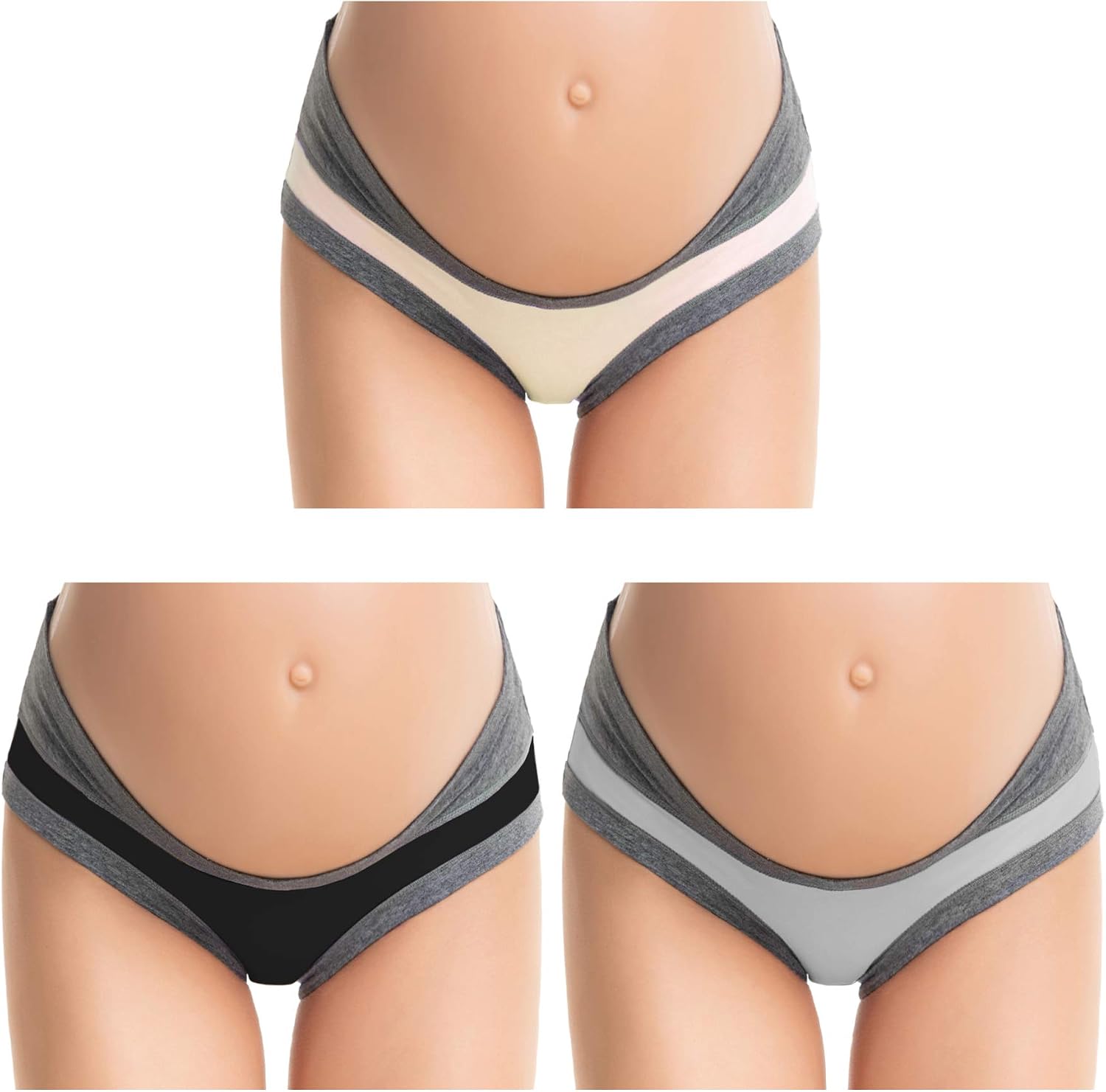 Aifer Multi-Pack Cotton Maternity Pregnant Panties Postpartum Mother Under Bump Underwear