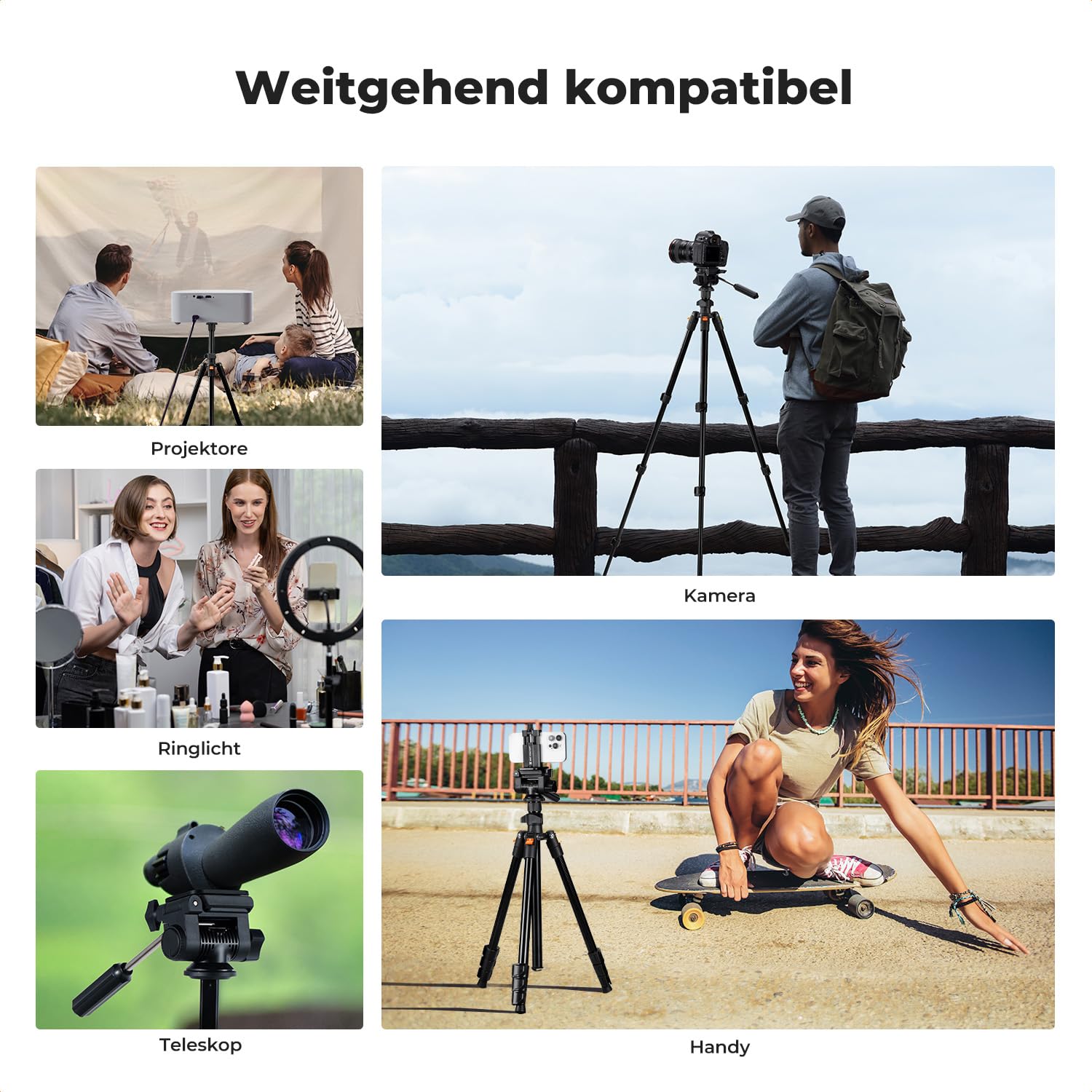 K&F Concept Schwarz 196cm Kamera Stativ – Bild 7