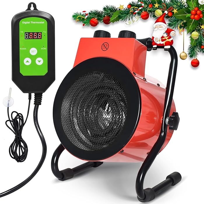 Buy Electric Greenhouse Heater with Digital Thermostat for Grow Tent