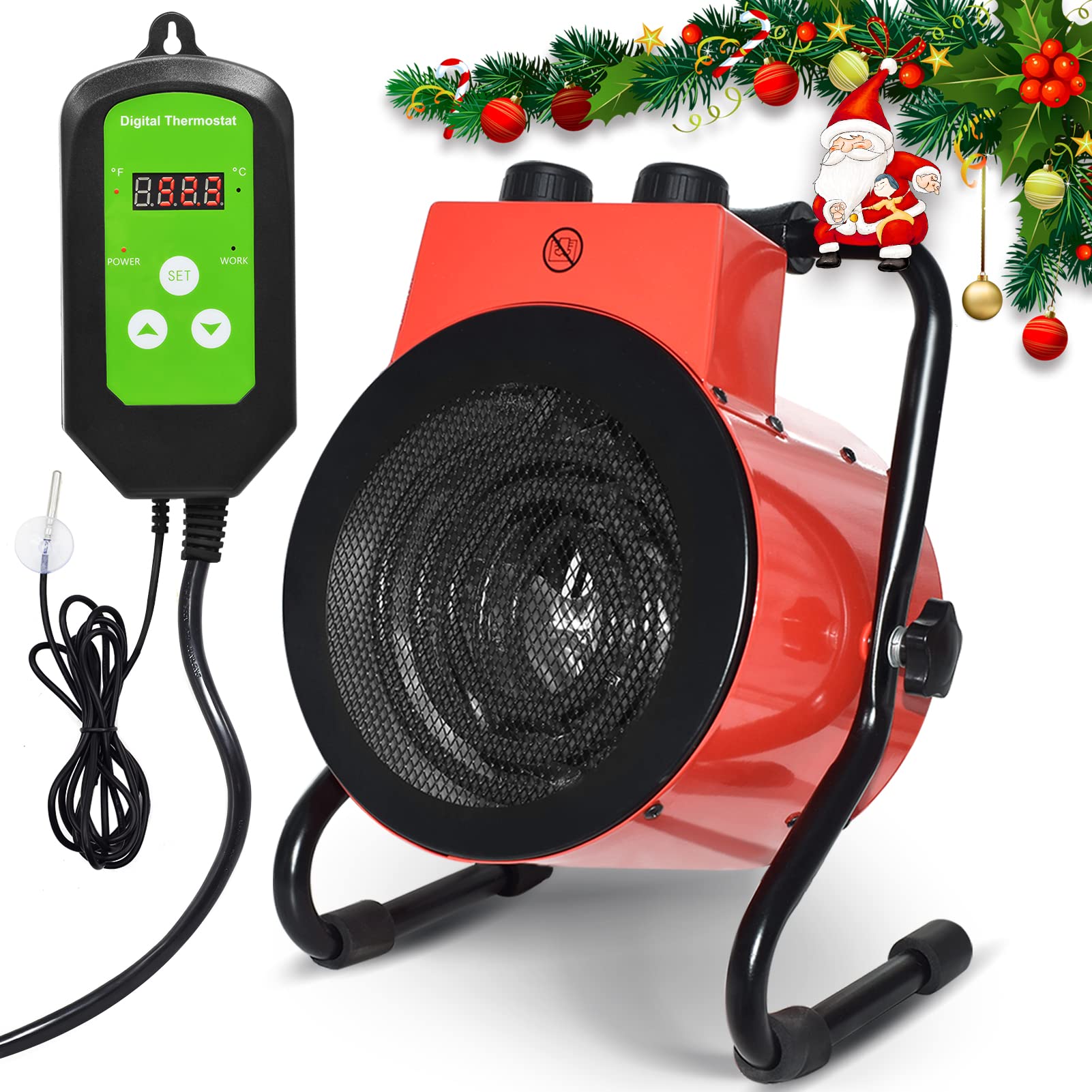 Buy Electric Greenhouse Heater with Digital Thermostat for Grow Tent
