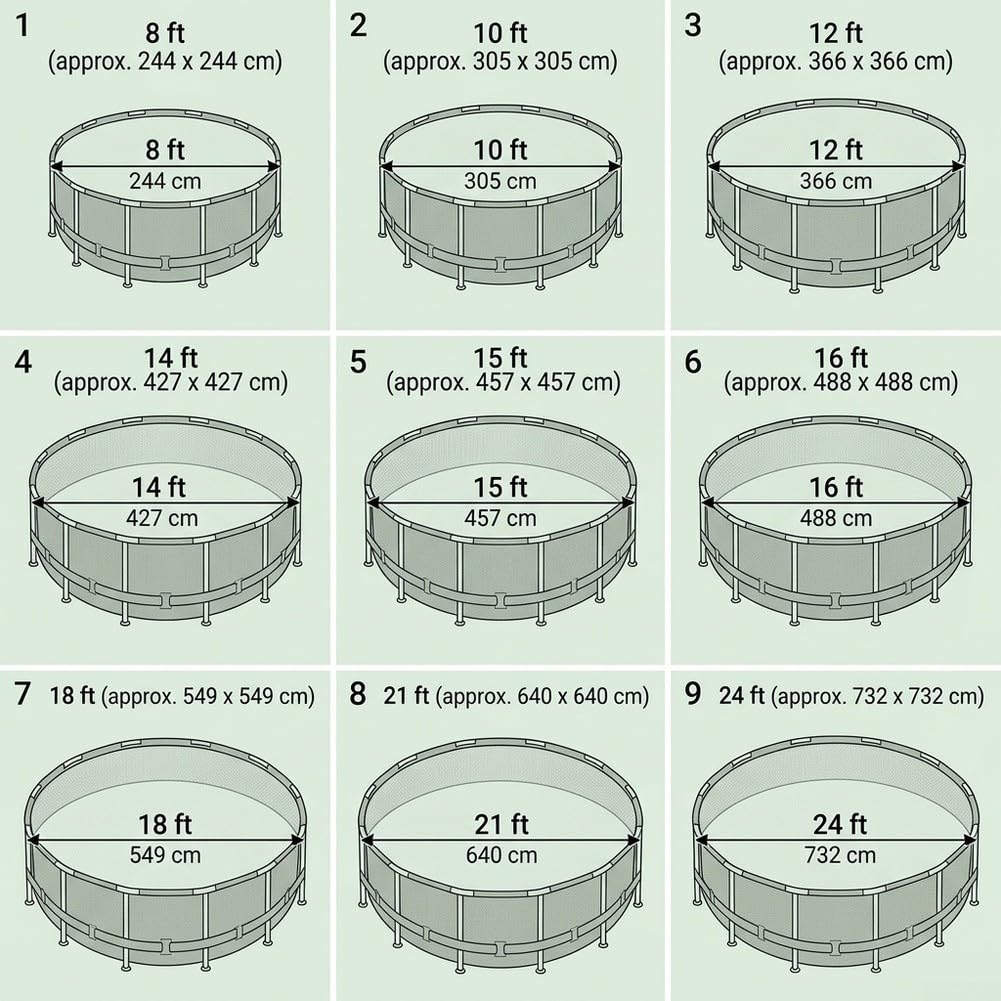 Cubierta redonda Oxford 600D para piscina, 3 m, resistente al desgarro (16