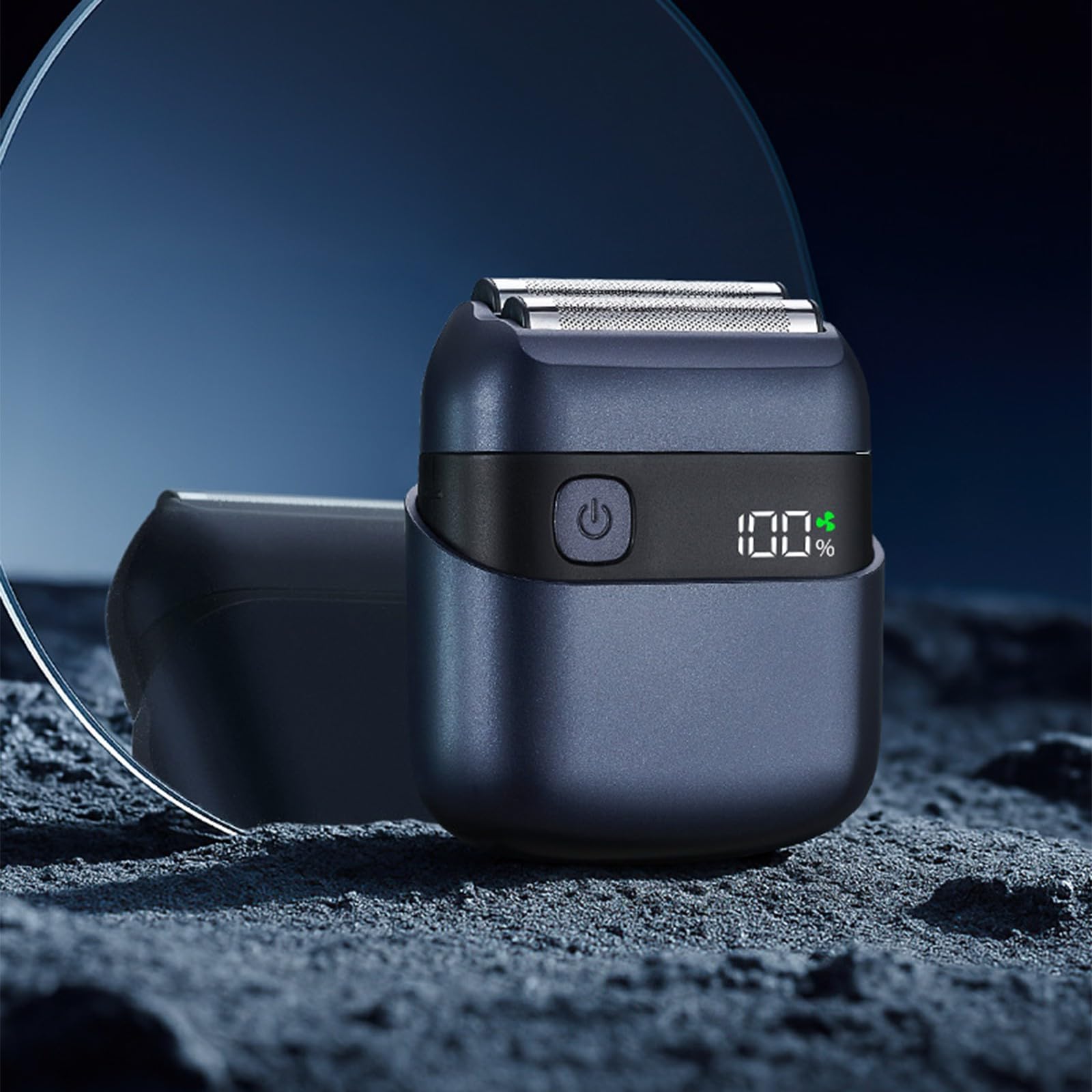 Piccolo rasoio elettrico per rasatura liscia con pannello LCD IPX7 resistente all'acqua e leggero per viaggi Rasoio rotante compatto con intelligente e lavabile