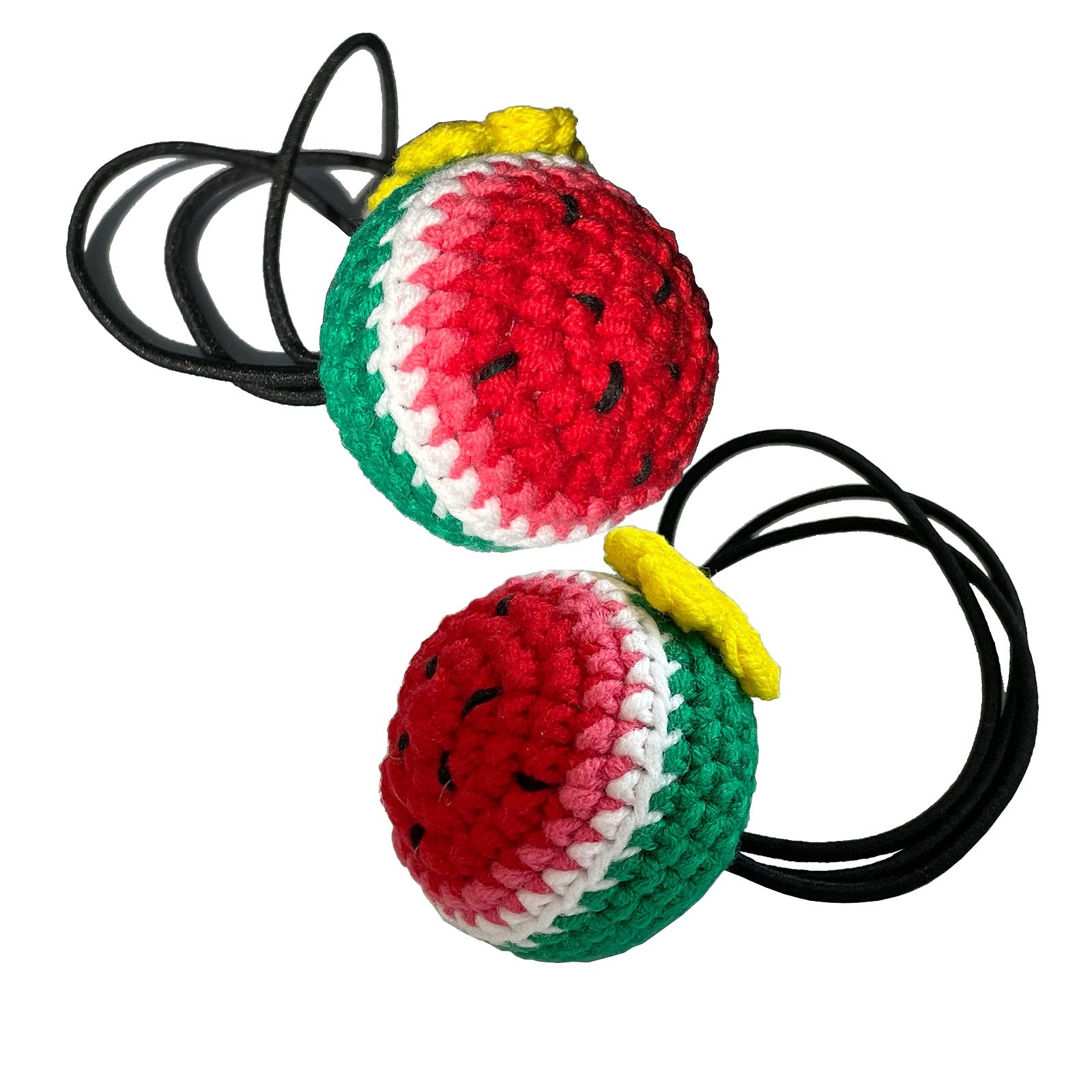 2Pcs Dog Hair Ties Pet Sweet Rubber Bands Hair Grooming Top Knots Pet Hair Hnadmade WatermelonTopknot Rubber Band Hair Grooming Accessories