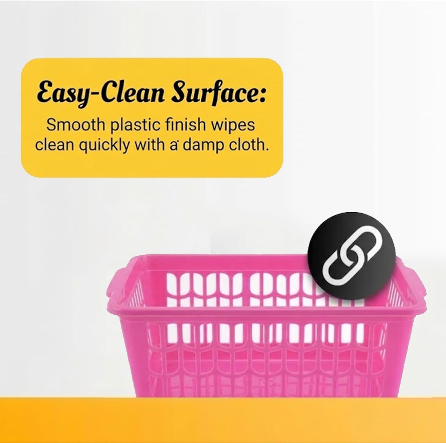 YBM HOME Plastic Perforated Storage Basket Bin Office Drawer, Shelf Desktop Countertop Tray Organizer 32-1188 (12, Pink)