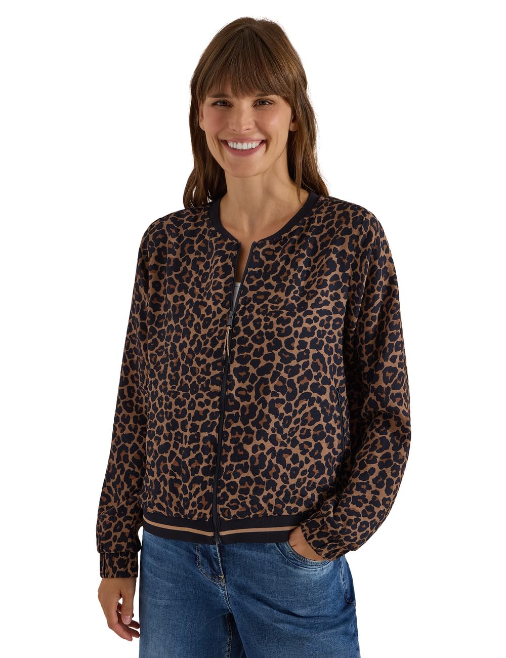 Cecil Damen Blouson mit Zipper und Leo-Muster