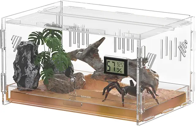 Terrario para Reptiles Giznzg con Higrómetro, 40x25x18cm - Jaula Segura