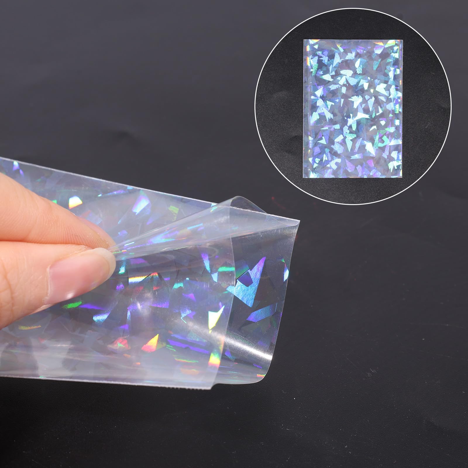 100 Fundas Holográficas Para Tarjetas De 8.9x6.5 Cm – Protectoras De PVC Con Efecto Multicolor Para Kpop Y Cartas Coleccionables