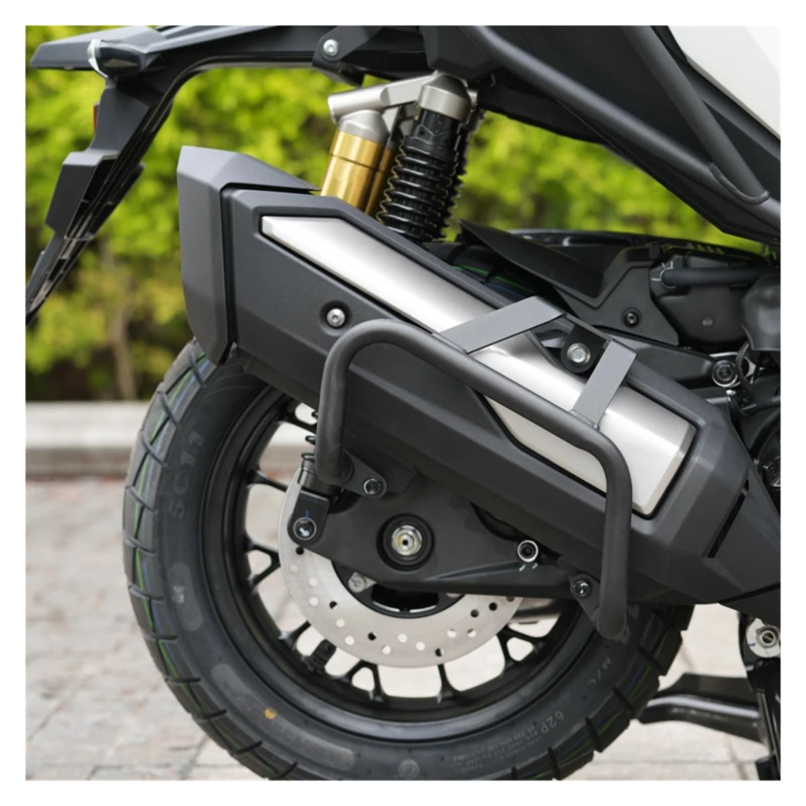 Compatibile con Honda ADV350 2021-2025 Protezione for scarico moto Barra di protezione Paraurti marmitta Gabbia for acrobazie Accessori dalle cadute(Black)
