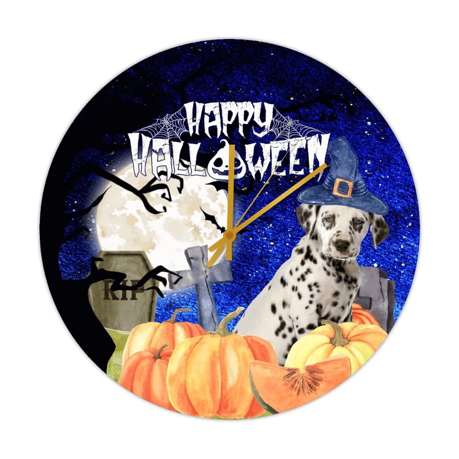 Horloge murale Amoureux de citrouille pour salon et décoration d'Halloween