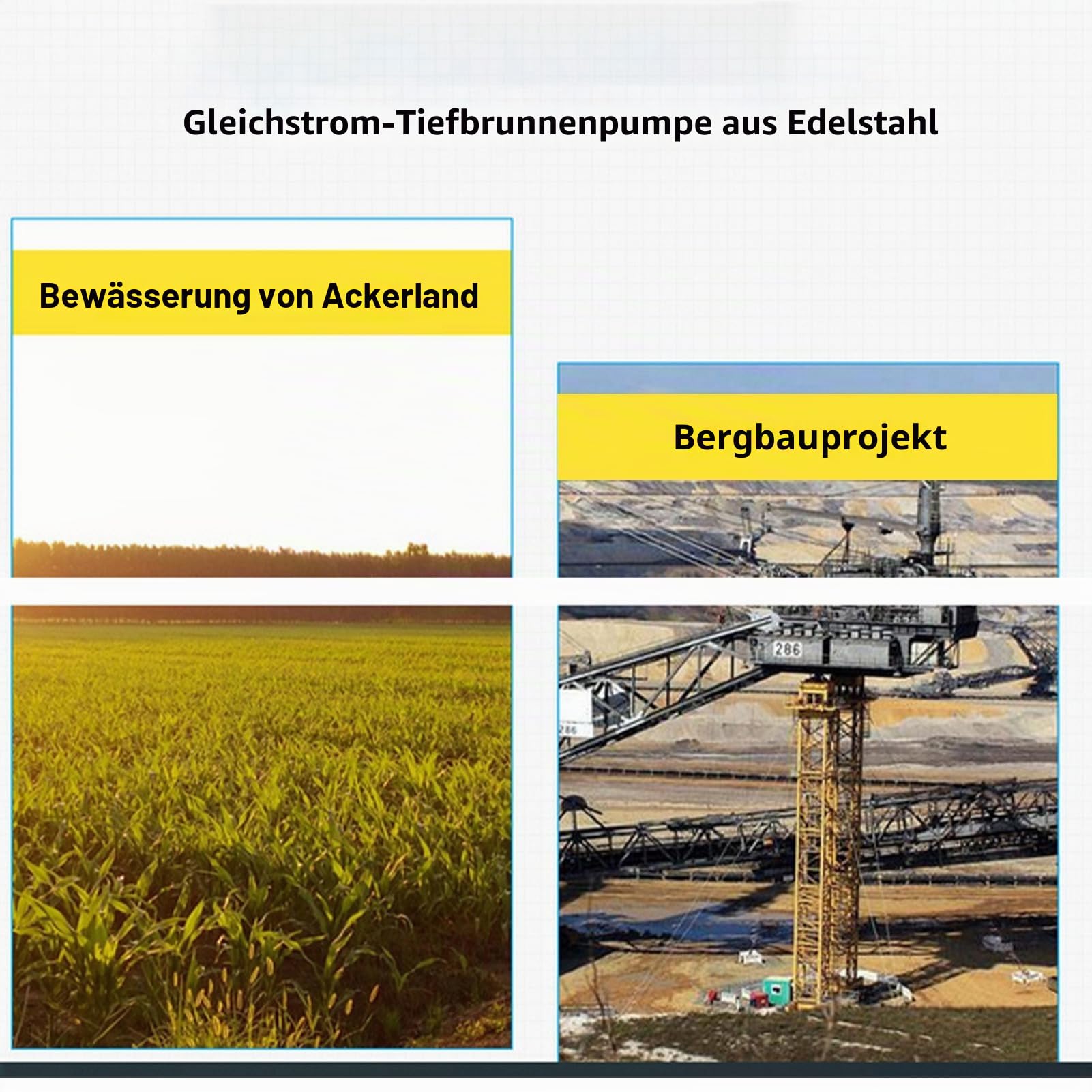 DC12V 8A Solare Schrauben-Tiefbrunnen-Tauchpumpe mit Hochförderhöhe für Fischerboote, Fischteiche und landwirtschaftliche Bewässerung