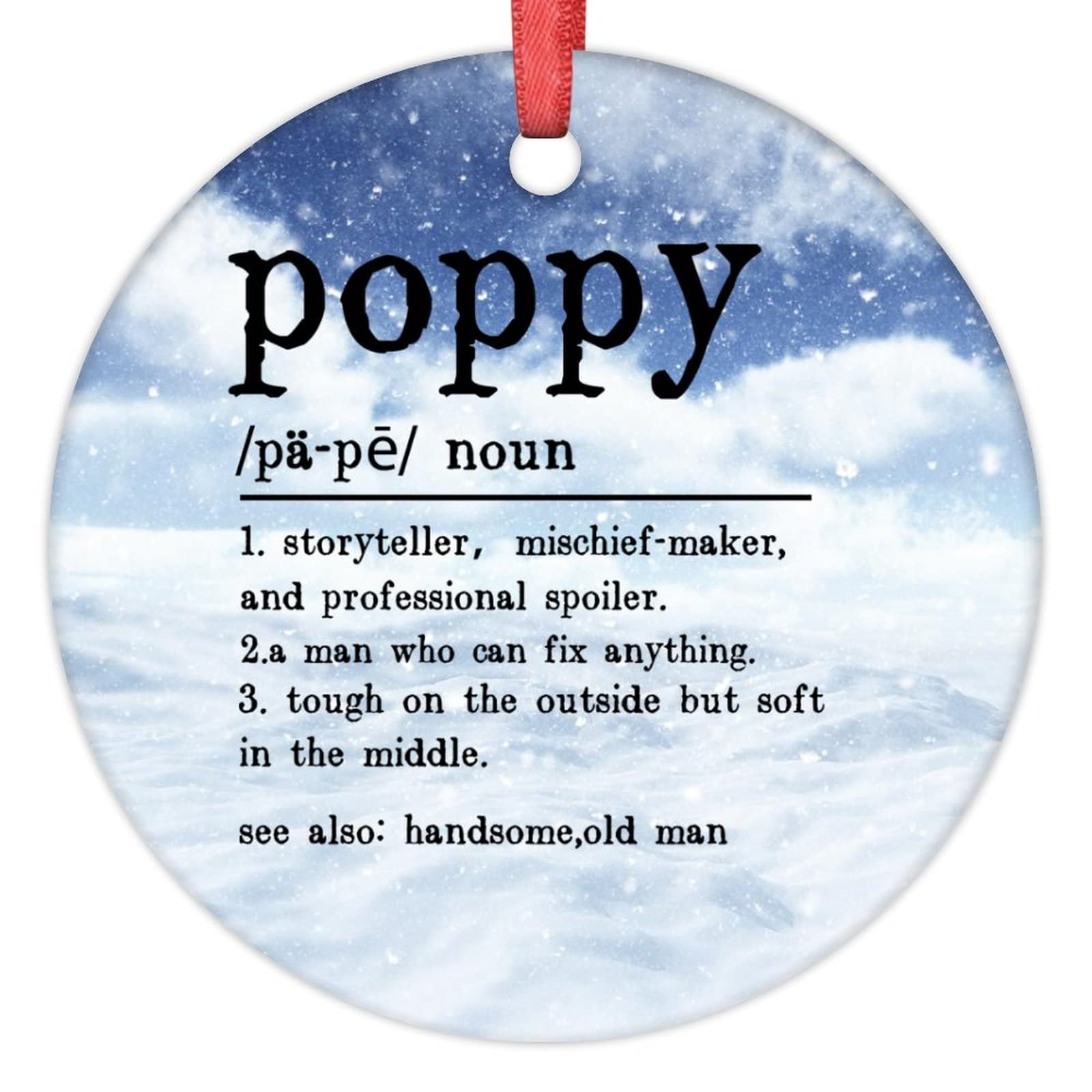 Poppy Christmas Ornaments Poppy Definition Typography Personalized Christmas Ornaments 2022 Poppy Quote Christmas Tree Ornaments Keepsake Holiday Christmas Keepsake New Year Gifts