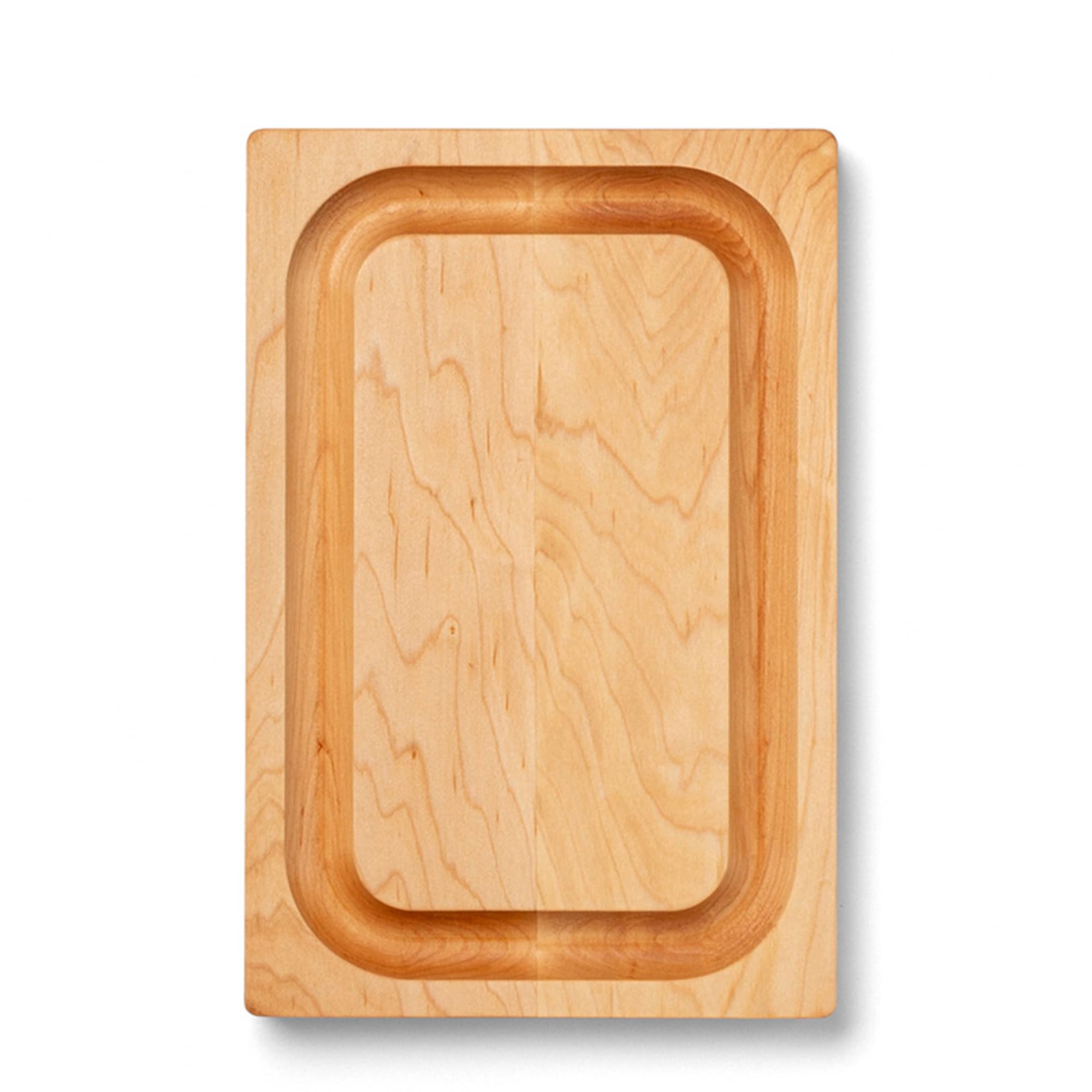 John Boos Chop-N-Slice Series Rectangular Wooden Maple Cutting Board 12”x8” – 1” Thick, 3-lb Reversible Butcher Block with Eased Corners, Juice Groove & Edge-Grain – Made in the USA