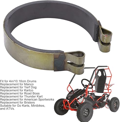 Miniatura 5 de Fydun Banda de freno de 4 pulgadas, kit de pasador de banda de freno de acero y cerámica de alto rendimiento de 78 pulgadas de ancho para Go Karts,