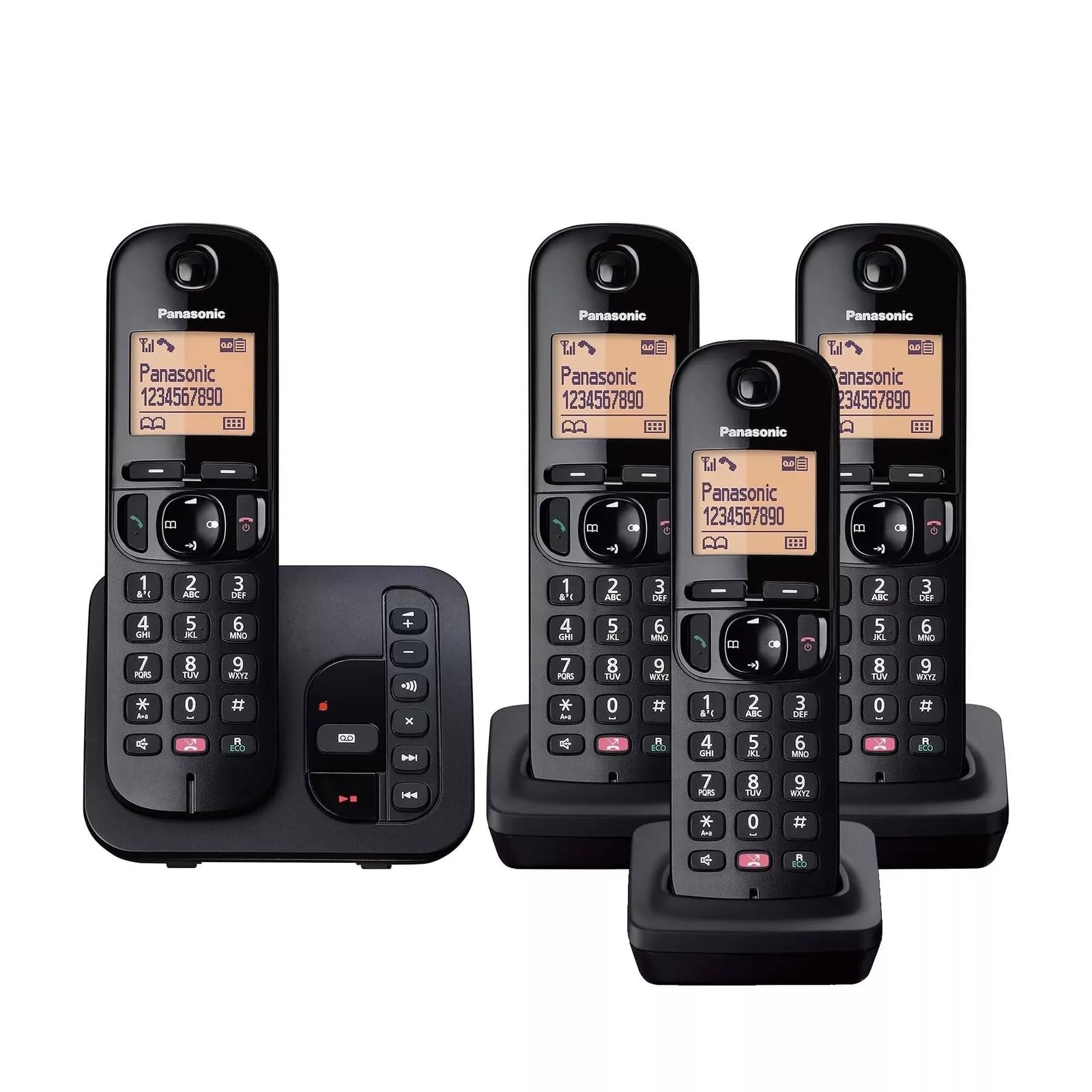Panasonic KX-TGC264EB telefono Telefono DECT Identificatore di chiamata Nero (PANASONIC KX-TGC264EB DECT QUAD) - Versione UK