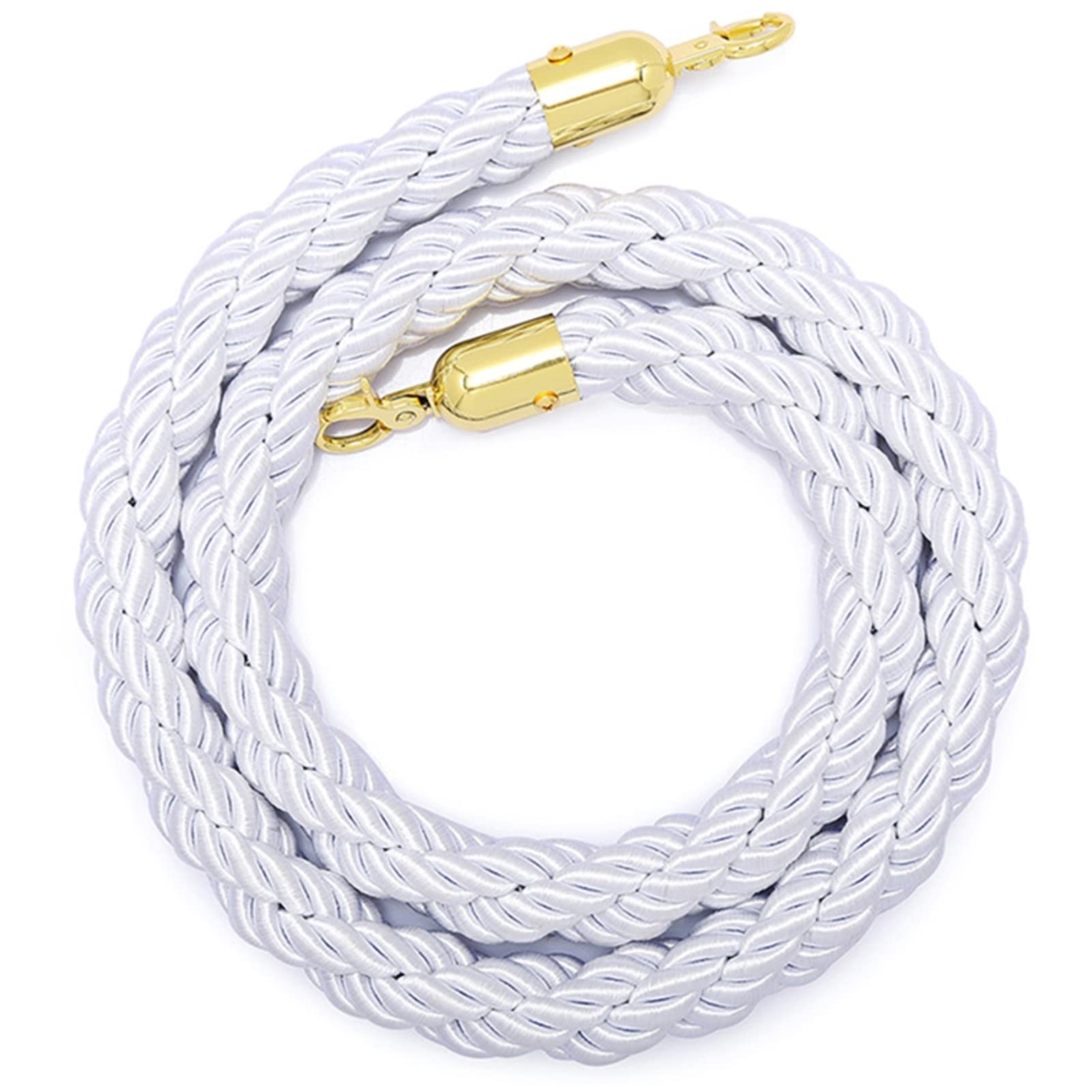 ZBBGTJK Crowd Control Rope with den Hooks 2.5m Braided Hemp Queue Ber Stanchion Rope for Line Management Event & Venue Use (8.2 ft)