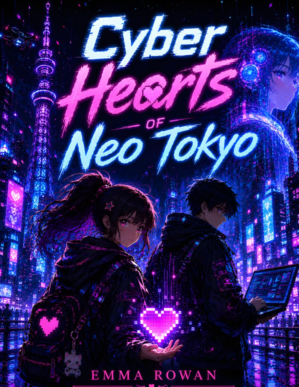 Cyber Hearts of Neo Tokyo: A Futuristic Cyberpunk Anime Adventure Filled with AI, Digital Spirits, Mystery, and Action