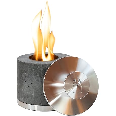 FLIKR Fire Personal Concrete Fireplace: Smokeless, Indoor & Outdoor