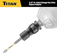 Vista 5 de Titan 12039 Adaptador de cambio rápido de 1/2" de accionamiento a 1/4" hexagonal