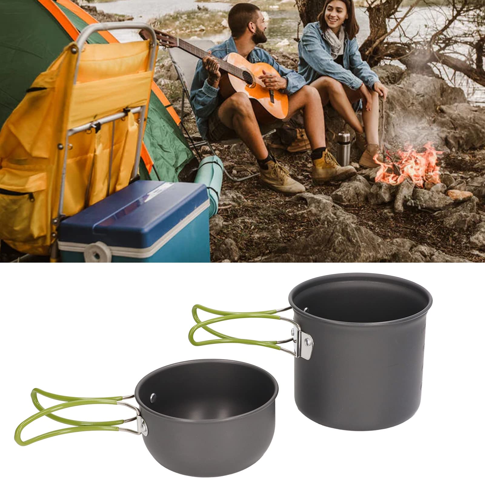 Ustensiles de cuisine de camping 1,4 L Pots antiadhésifs avec sac en filet Usten