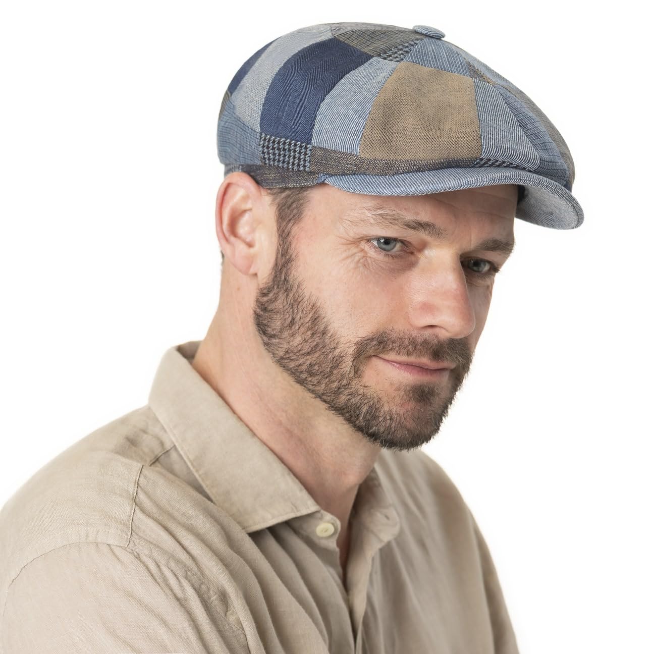Stetson Laughlin Gorra Newsboy Patchwork de Cuadros Multicolor Hombre Mujer Primavera Verano