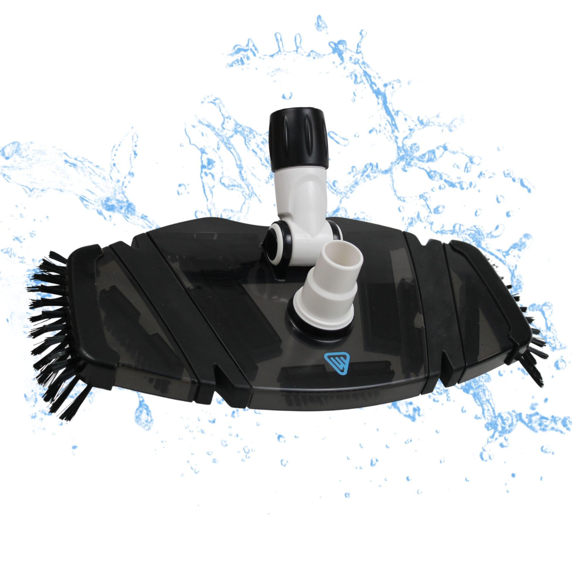 Wessel-Werk ClearWave Swimming Pool Vacuum Head, Weighted Body, Swiveling Hose Cuff, Rectangle Shaped Professional Pool Brush Head with Two Flexible Side Brushes for Inground and above Ground Pools
