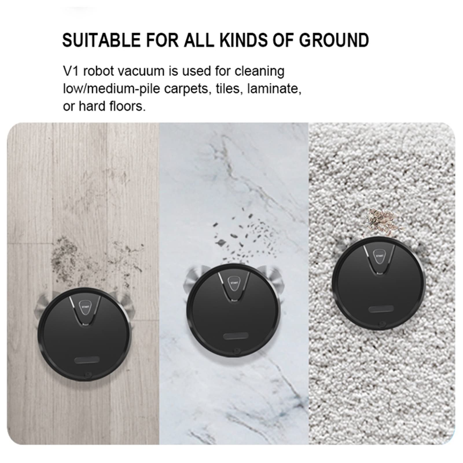 DieffematicJQX Odkurzacz automatyczny Robot Vacuum Cleaner One-Click Start Vacuum Mopping Sweeping 3-in-1 Smart Home Cleaning Removal Robot Wet Dry Mop