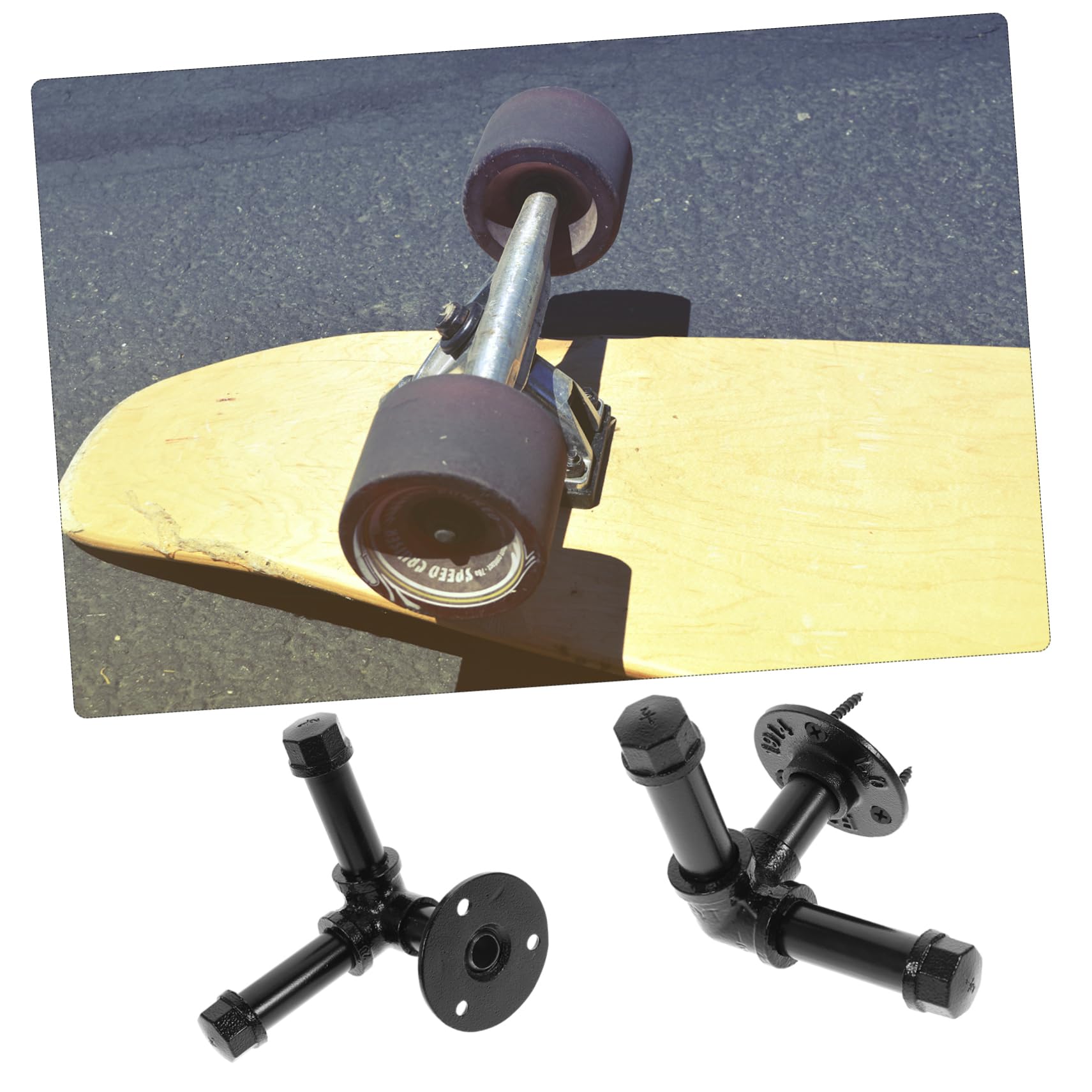 GOOHOCHY Skateboard Deck Display Wall Mount Sturdy Iron Bracket for Household Office Skateboard Wall Storage