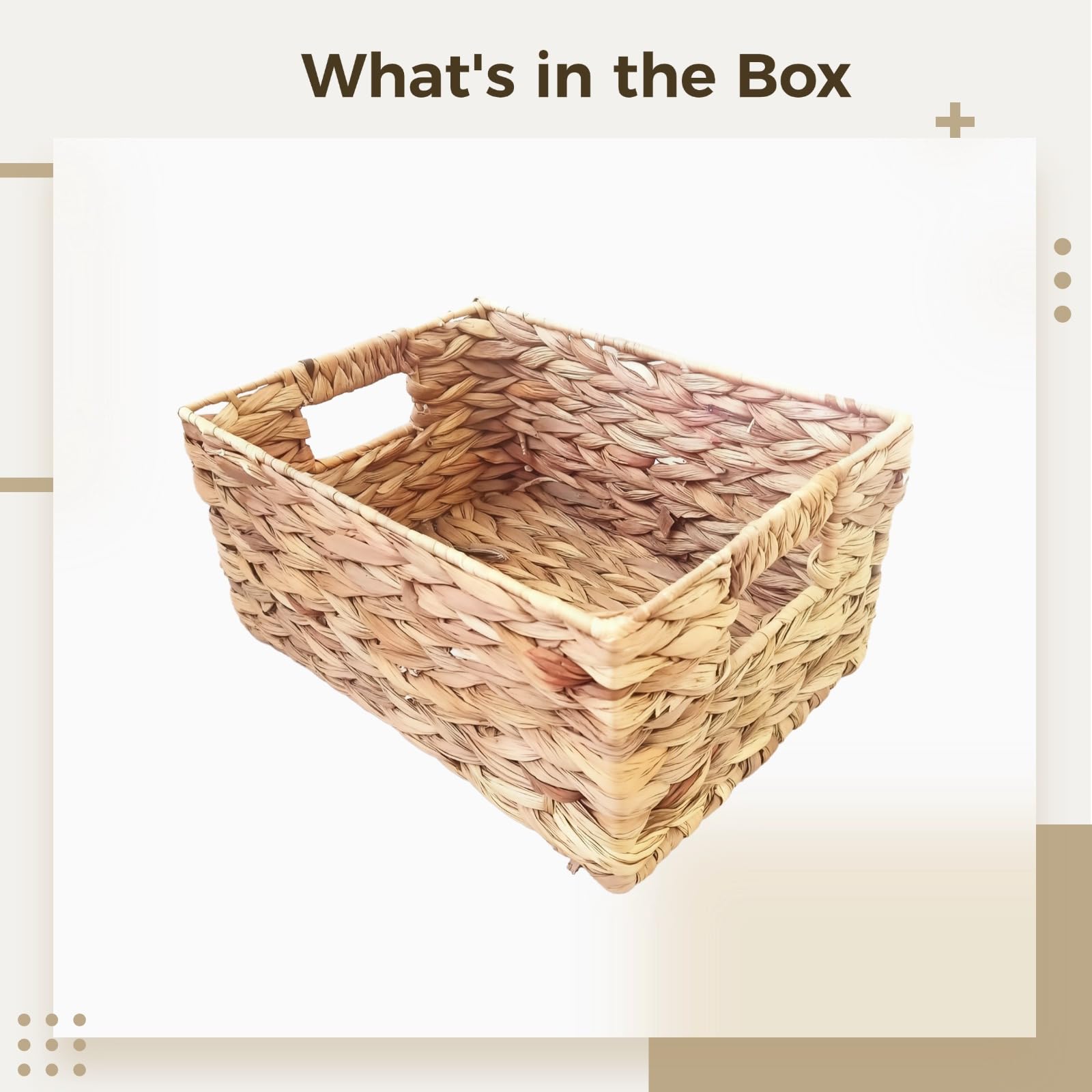 Weidenkorb, Mehrzweck-Design, 36 x 28 x 17 cm, mit Griffen für Spielzeug und mehr