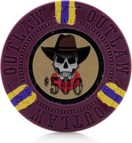 Miniatura 6 de Fichas de póquer Outlaw Clay en 0.46 oz - Paquete de 50 (colores a elegir)