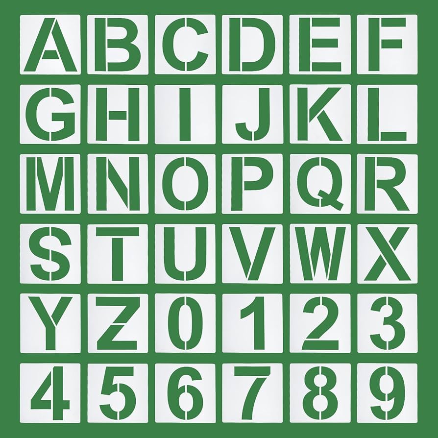 Amazon.com : PATIKIL 7 Inch Letter Stencils Number Stencils, 36 Pack Reusable Alphabet Templates Numbers Stencil Set for Painting on Wood Wall, White : Arts, Crafts & Sewing