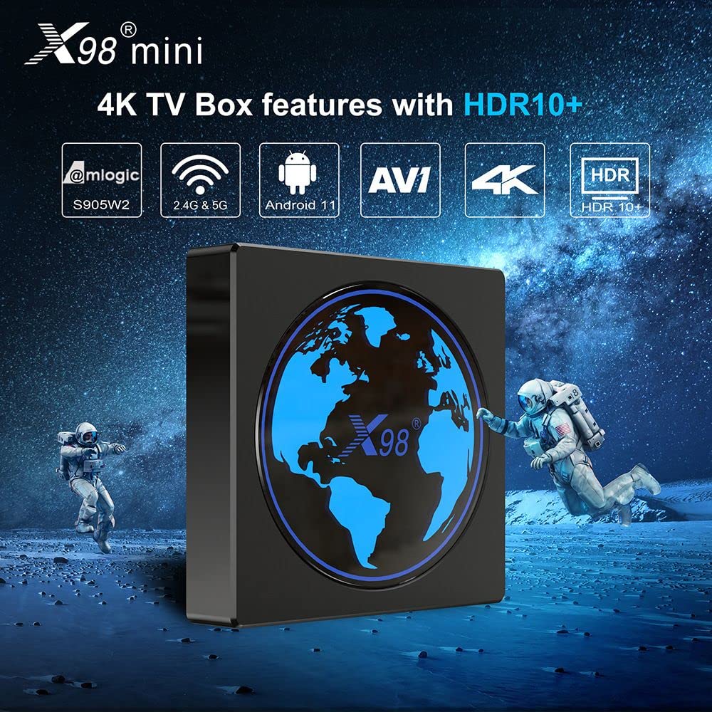 Android TV Box X98 Mini Amlogic S905W2 TV Box Android 11.0 4 GB ROM 64 GB ROM soporte AV1 2.4/5G WiFi BT4.2 4 K HDR caja con teclado i8