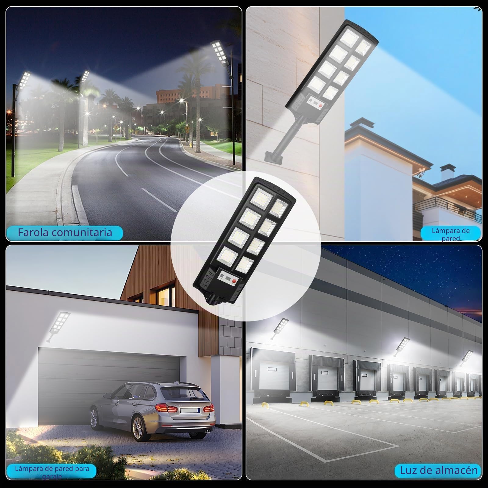 600W Farolas Solares Exterior 2 Paquetes,6500K Farola Potente con Control Remoto,IP66 Impermeables Foco Solar Exterior para Patio, Calzadas, Calle