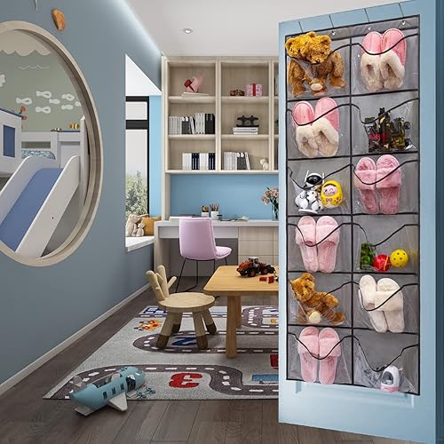 Miniatura 3 de Organizador de zapatos con bolsillos extra grandes, organizador colgante para dormitorio, almacenamiento de zapatos, baño, zapatero con 12 bolsillos