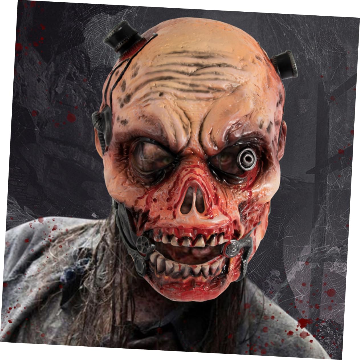 Maschera da Zombi Infetto per Halloween Maschere Spaventose in Rp per Adulti e Ragazza Accessorio Realistico per Feste Cosplay e Decorazioni Horror