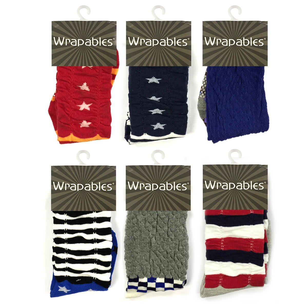 Wrapables Boys Casual Scrunch Socks (Set of 6), Set 1