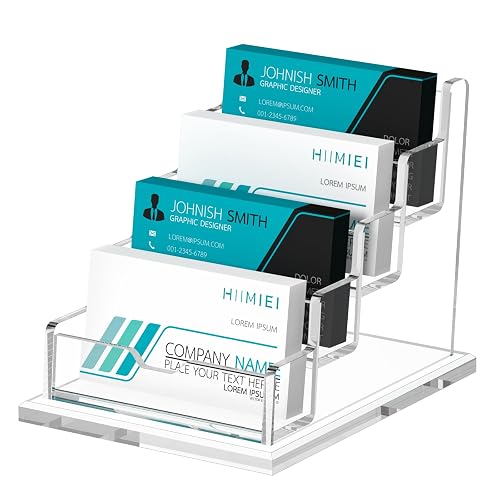 HIIMIEI Acrylic Business Card Display, Multiple Card Holder for Office,