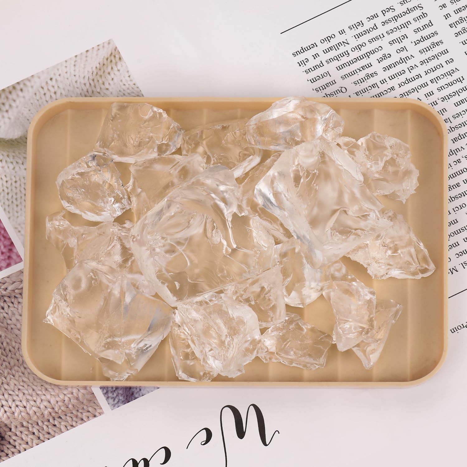 Kit per realizzare candele gelatinose da 400 g, 20 stoppini per candele e 20 adesivi per stoppini (1,4 kg, kit trasparente)