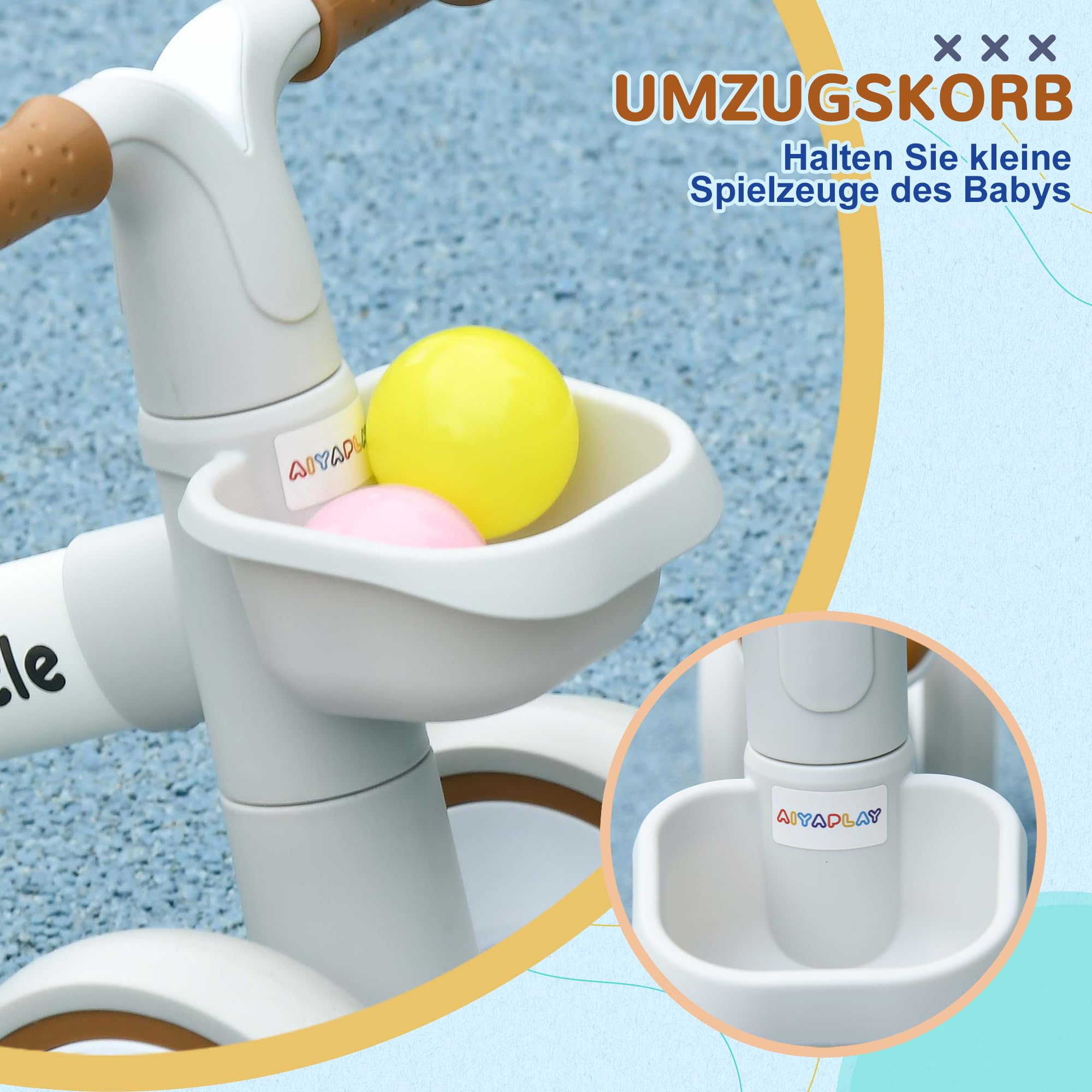AIYAPLAY Rowerek biegowy dla dzieci w wieku 1-3 lat, rower biegowy, rower balansowy z kółkami TPU, zabawka dla małych dzieci, bez śrub, prezent dla chłopców/dziewczynek, 56 x 27 x 39 cm