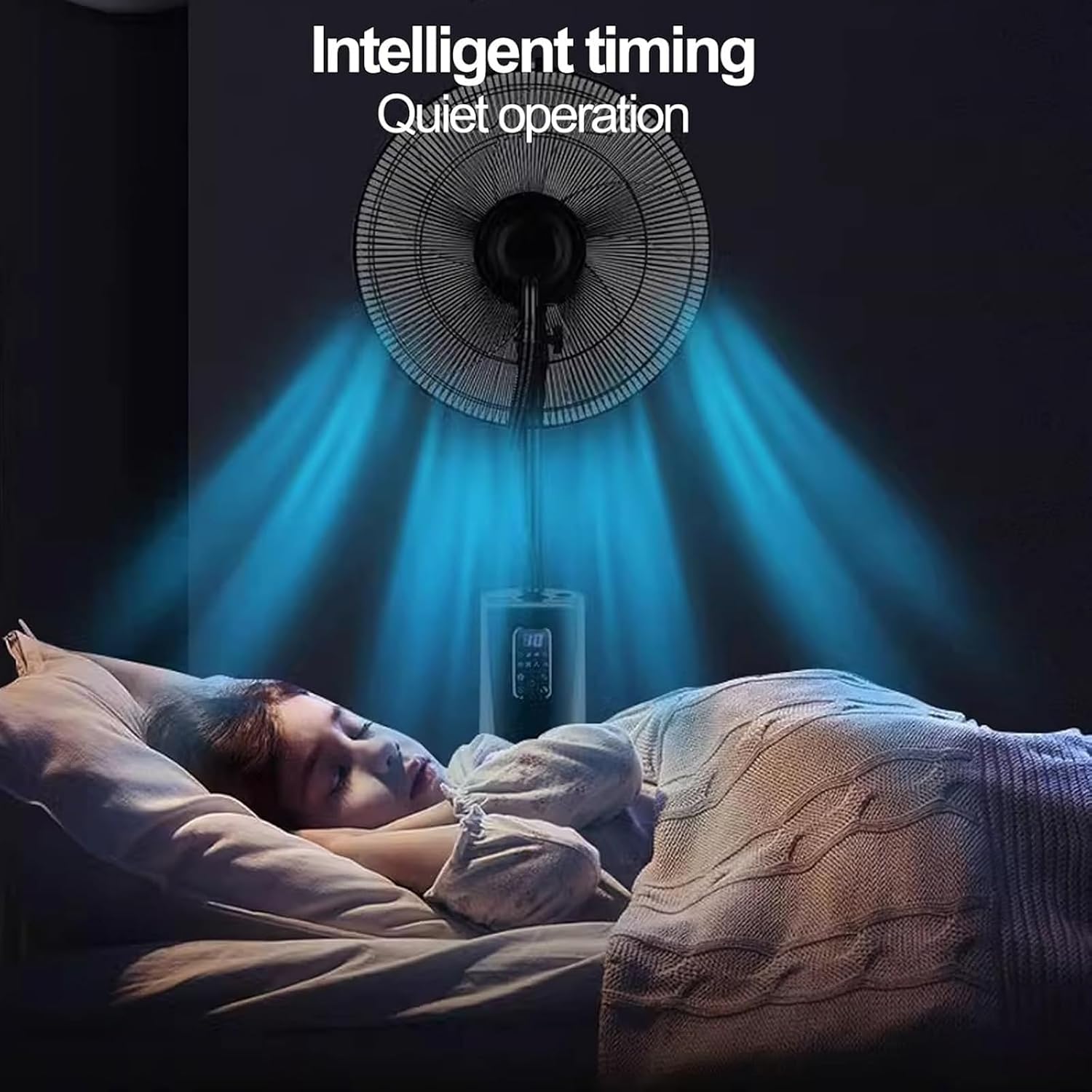 Misting Fan,Oscillating Misting Fan Oscillating Pedestal Fan With Mist For Home, 3 Speeds Water Mist Cooling Spray Fan, With 8H Timer And Remote Control