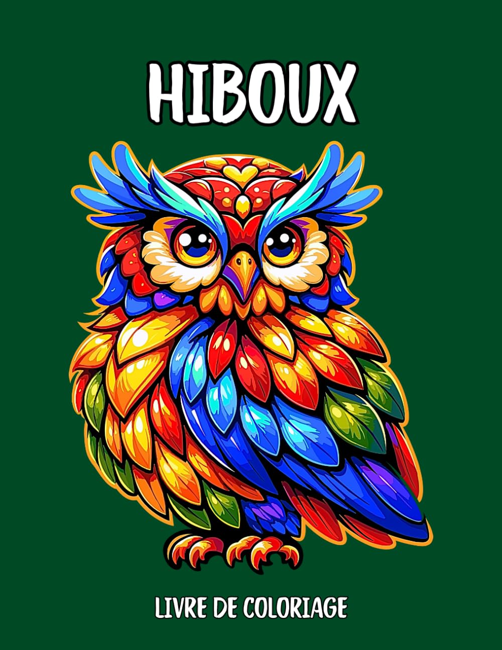 Livre de coloriage Hiboux: Images grand format, traits épais, niveau facile, pour se détendre et s'amuser