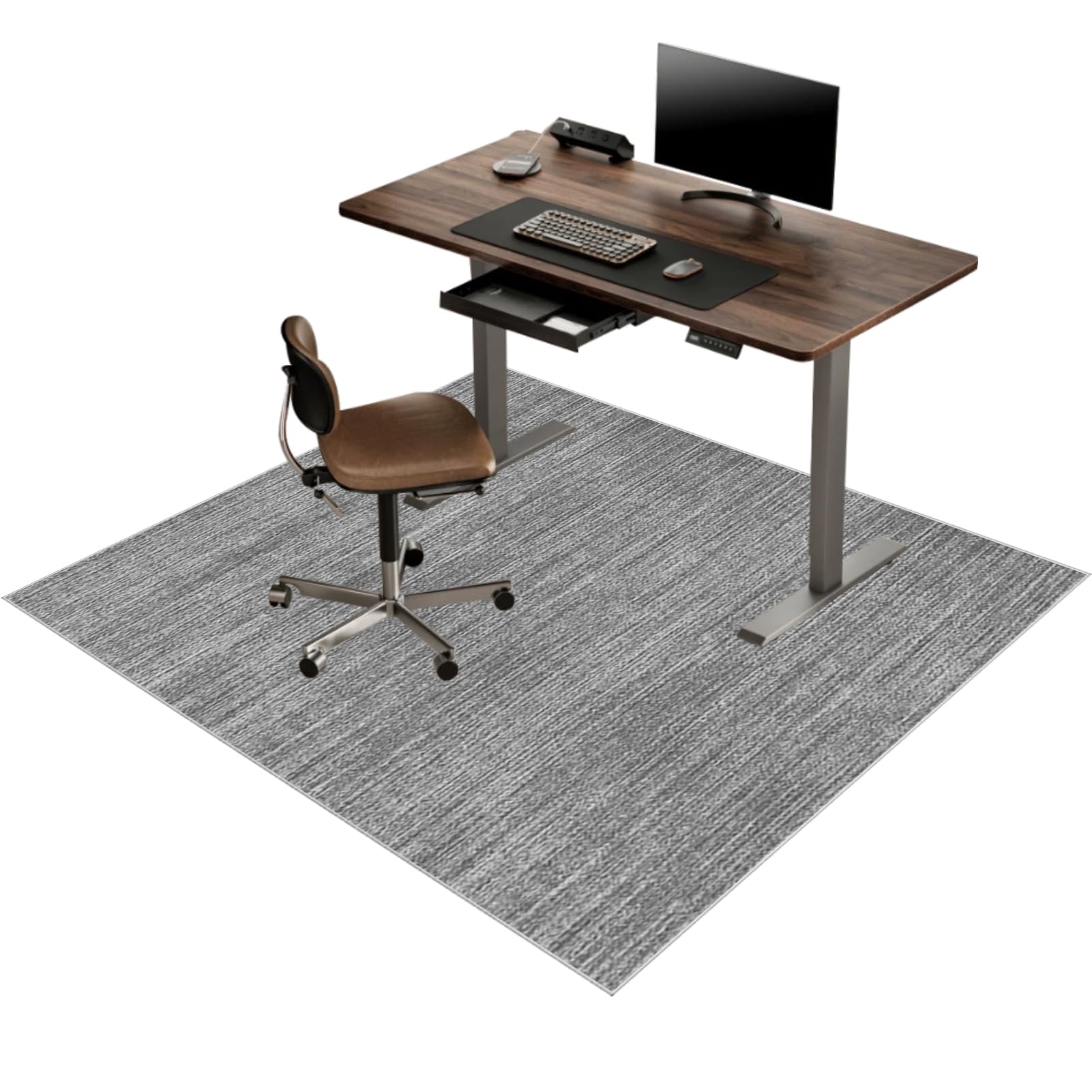 KQIEJUY Office Carpet Protector Chair Mat, Gaming Chair Mat for Hardwood/Tile Floor, Computer Chair Mat, Under Desk Office Rug for Rolling Chair, Floor Protector Mat for Home Office 120 x 140 cm