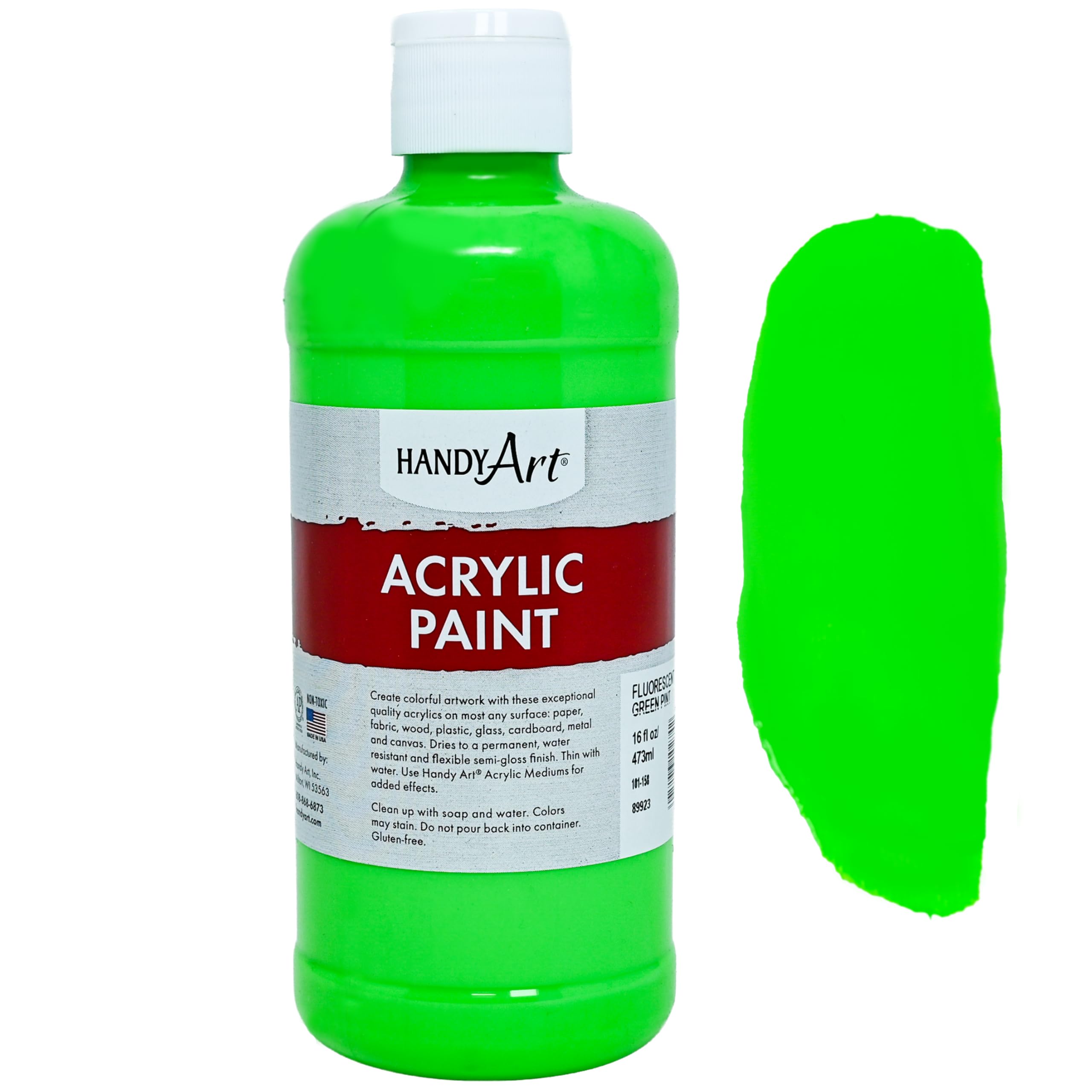 Handy Art Student Acrylic Paint 16 ounce, Fluorescent Green